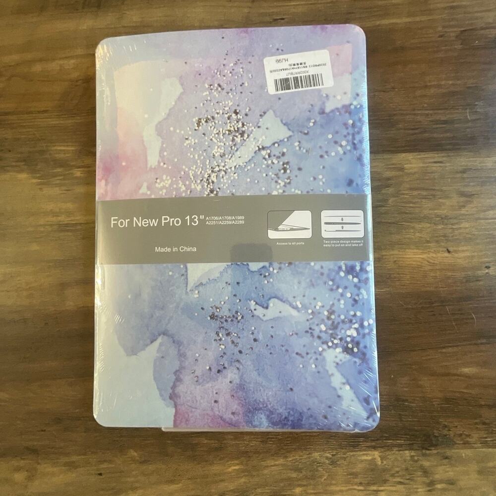 MacBook Pro 13” 2016-2020 purple watercolor design hardshell case